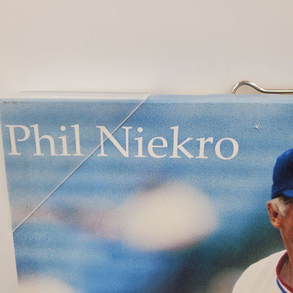 Phil Niekro Signed Canvas HOF 97 Inscribed Atlanta Braves JSA COA - Picture 4 of 9